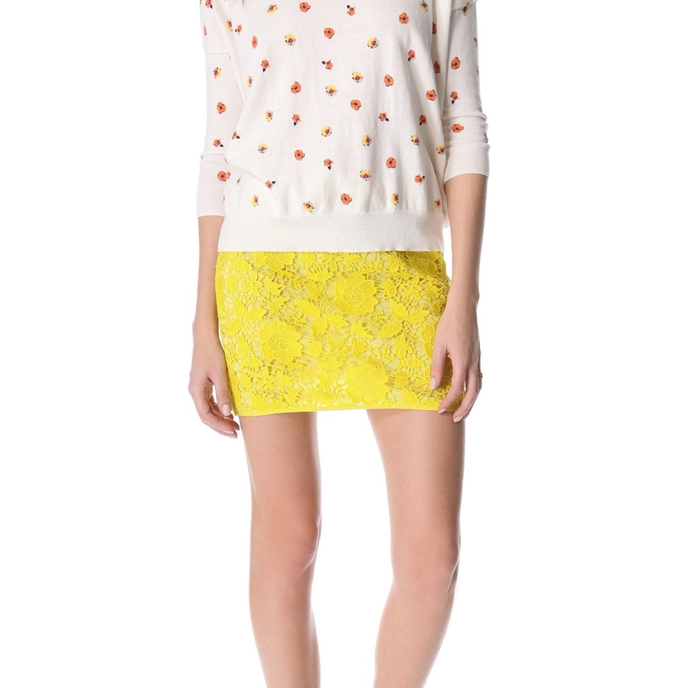 Madewell Violette Yellow Lace Skirt Size 2 Mini